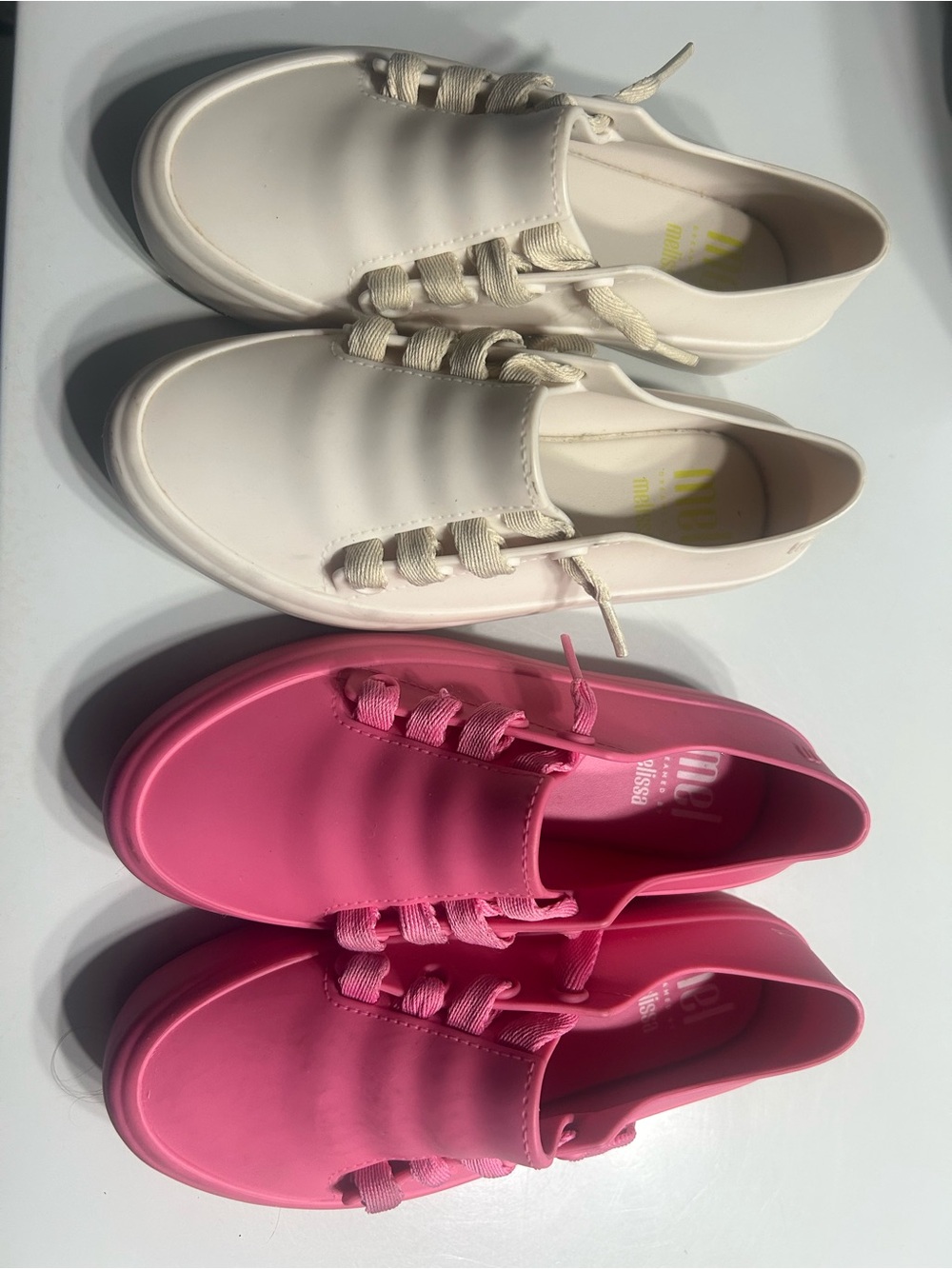 Mini Melissa Kids Shoes in Cream and Pink (2 pairs to sell together)